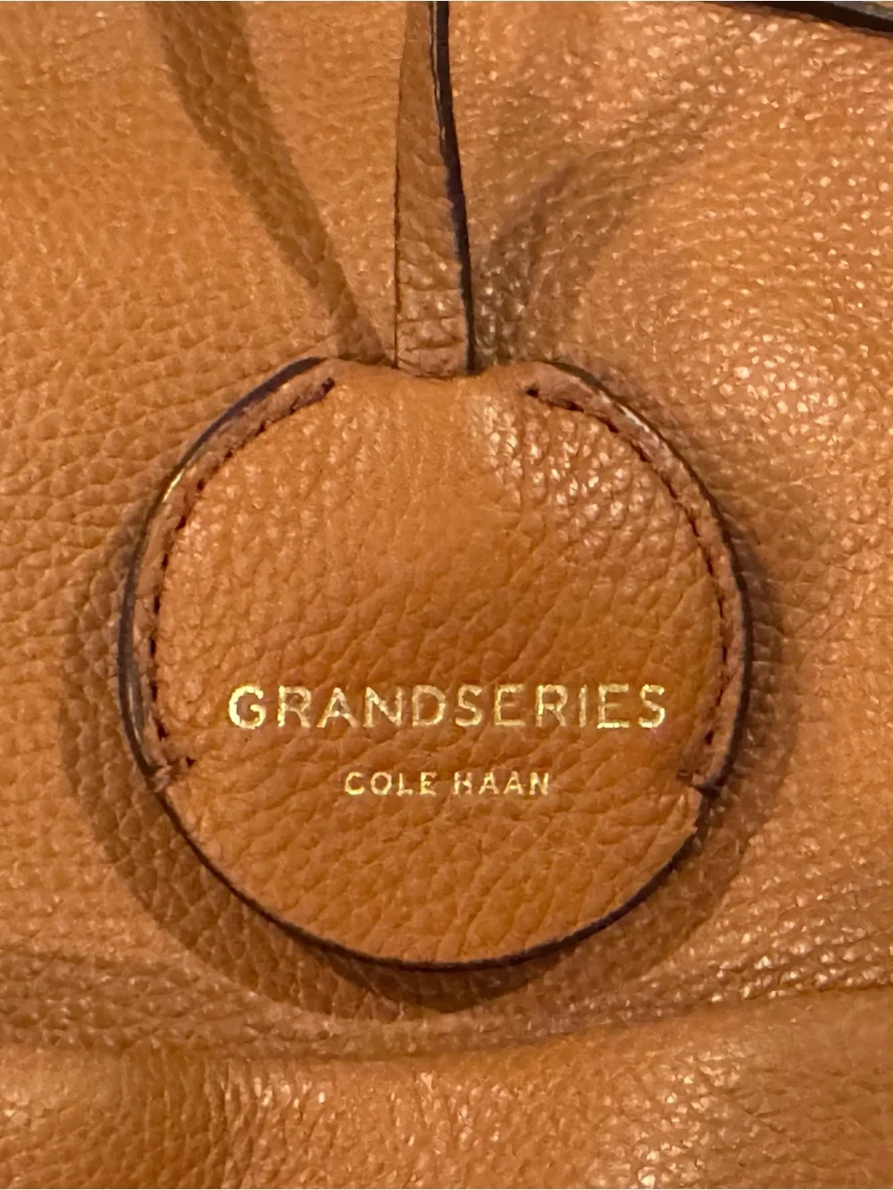 Cole Haan GrandSeries British Tan Leather Convertible Unisex Backpack Tote Bag
